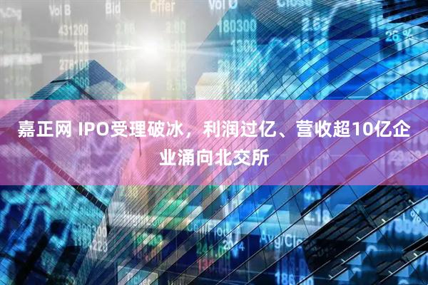 嘉正网 IPO受理破冰，利润过亿、营收超10亿企业涌向北交所